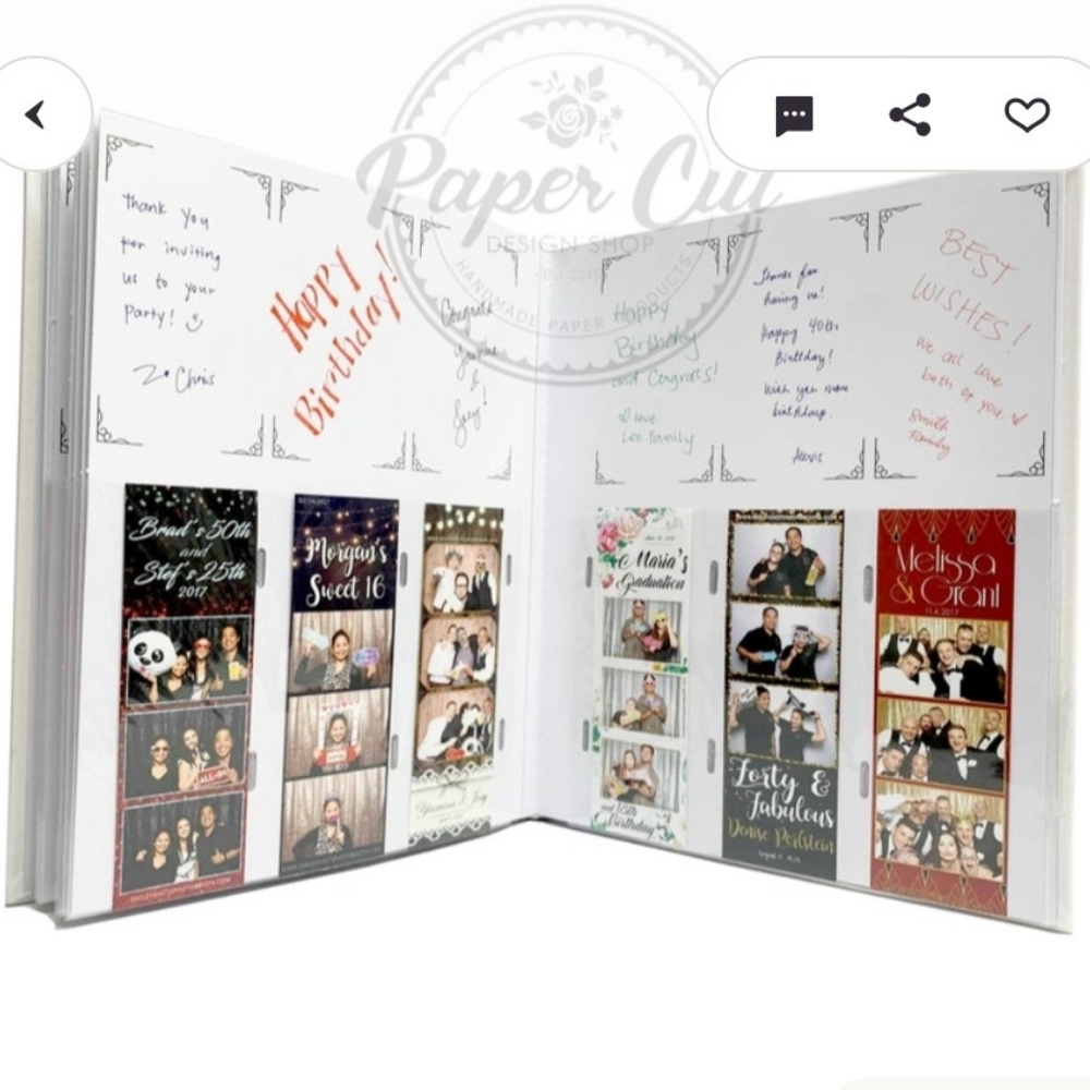 Photo Booth Album Slip-in Album WHITE with Storage Box Wedding Album Guestbook - Picture 3 of 4
